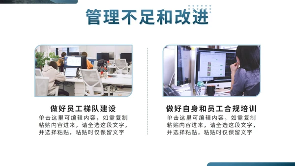 蓝色实景部门主管经理年终工作总结PPT模板
