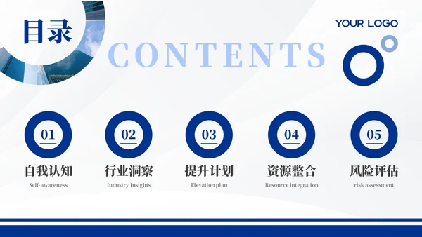 蓝色商务职业规划通用PPT模板
