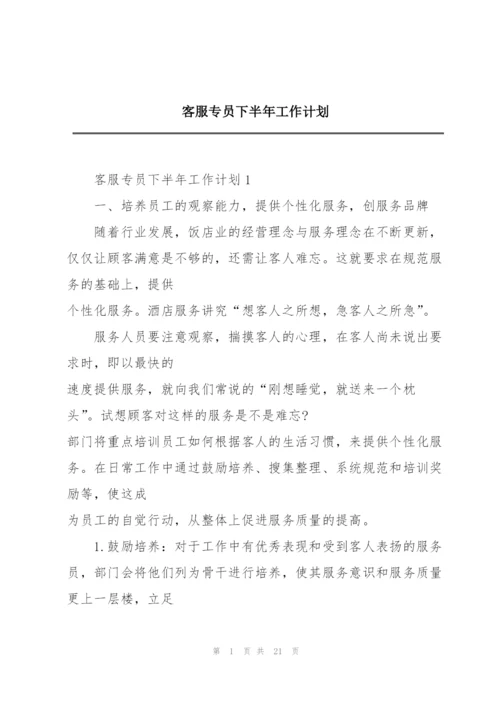 客服专员下半年工作计划.docx