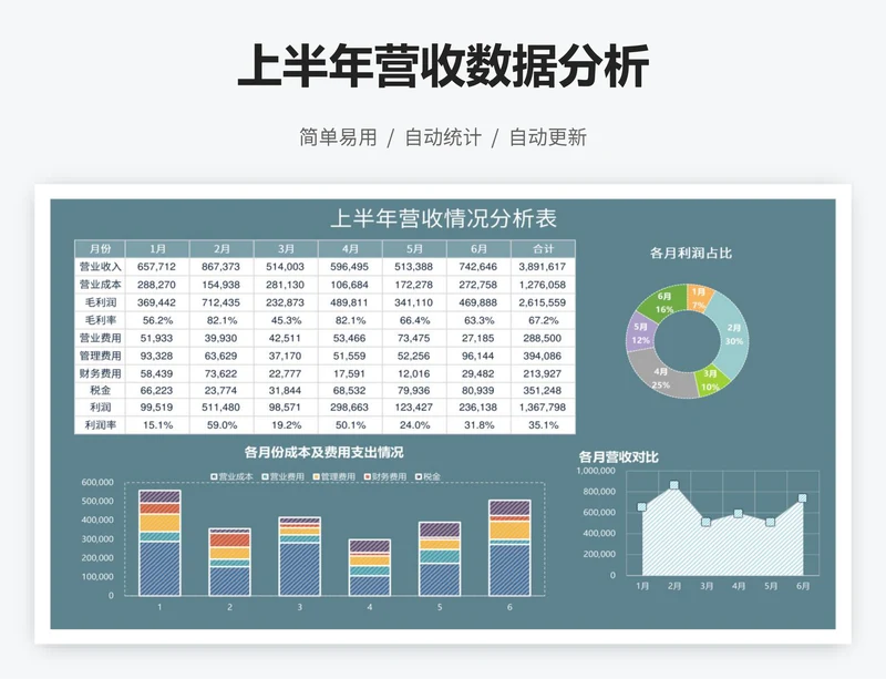 上半年营收数据分析