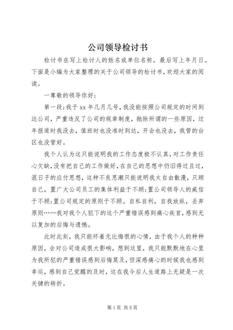 公司领导检讨书.docx