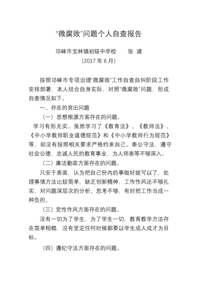 微腐败问题个人自查报告.docx