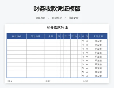 财务收款凭证模版