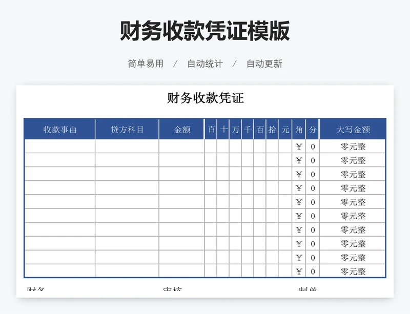 财务收款凭证模版