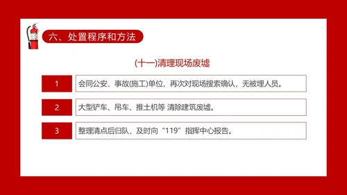 红色主题建筑倒塌救援处置与救援