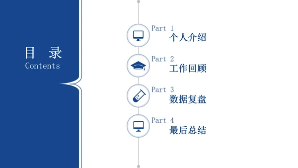 30页商务总结汇报通用目录PPT模板