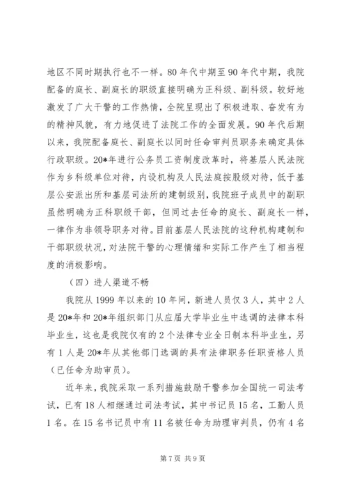 县法院队伍建设调研报告.docx