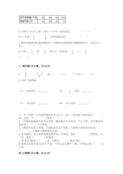 北京版六年级下册数学期末测试卷含答案（巩固）.docx