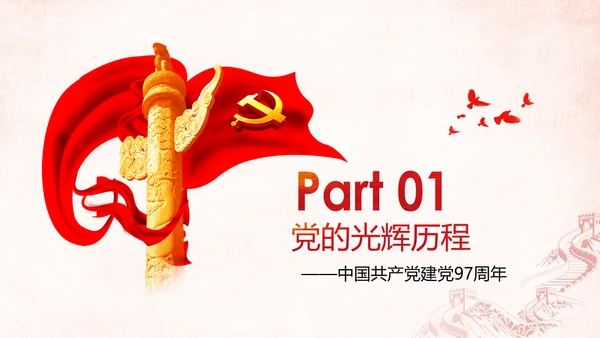 中国共产党建党97周年党史学习PPT模板