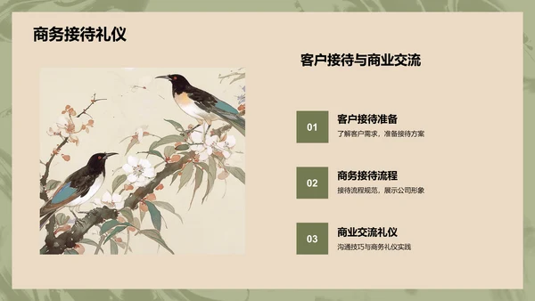 蓝色水墨风文化礼仪PPT模板