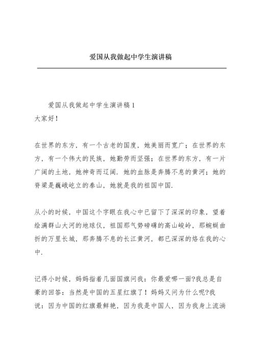 爱国从我做起中学生演讲稿.docx