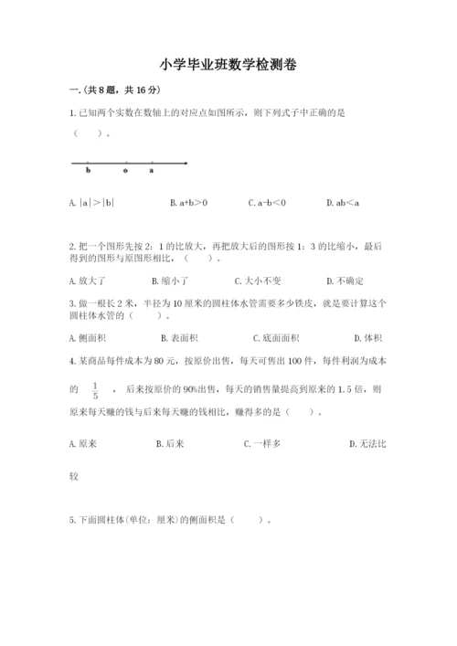 小学毕业班数学检测卷及答案1套.docx