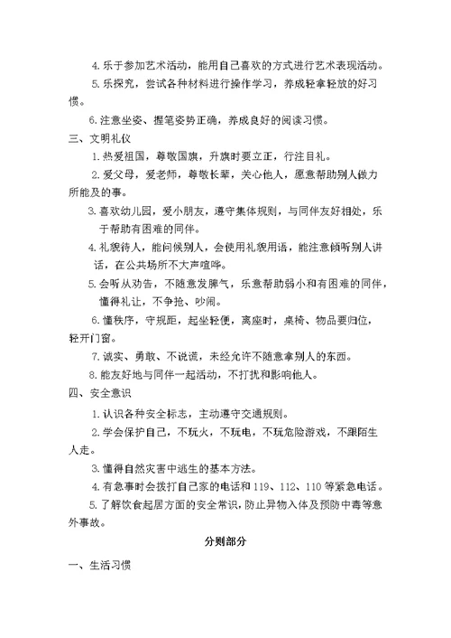 幼儿园幼儿日常行为规范