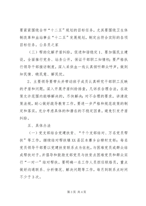 血站开展四帮四促实施方案.docx