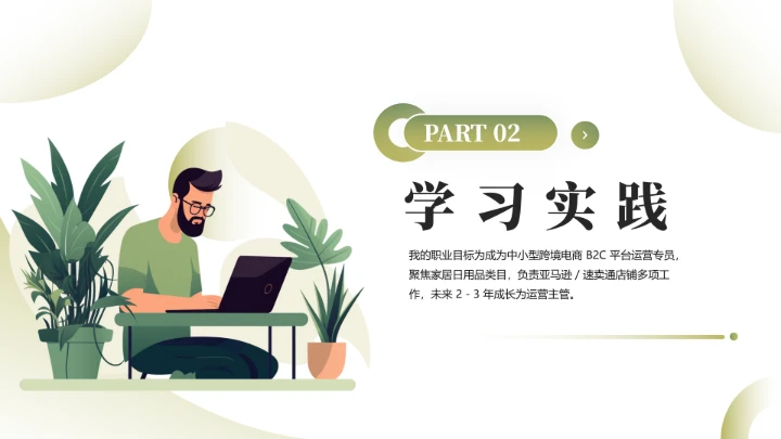 英语专业大学生职业生涯规划大学生生涯发展展示PPT模版