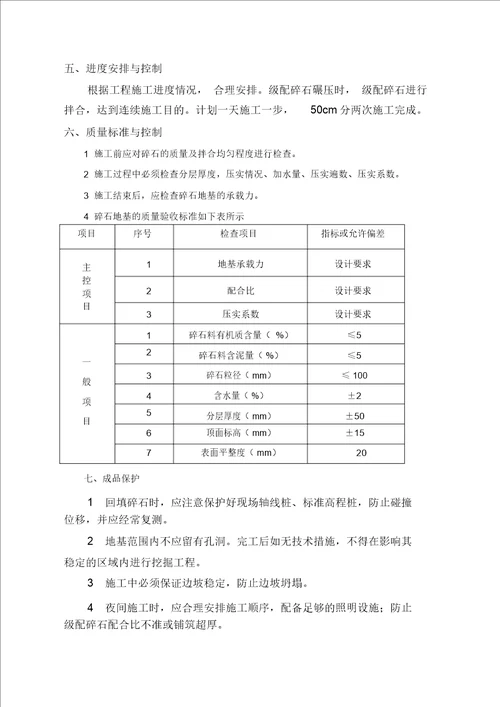 碎石地基处理施工实施方案