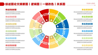 红色简约风12项圆环流程关系图PPT