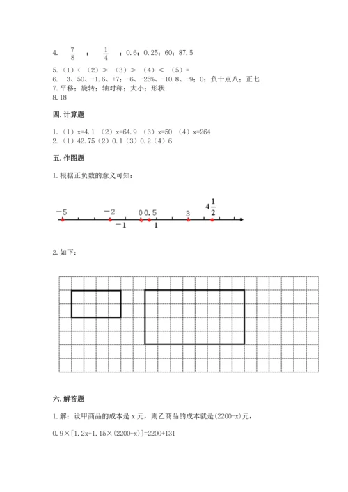 人教版六年级下册数学期末测试卷及完整答案【夺冠】.docx
