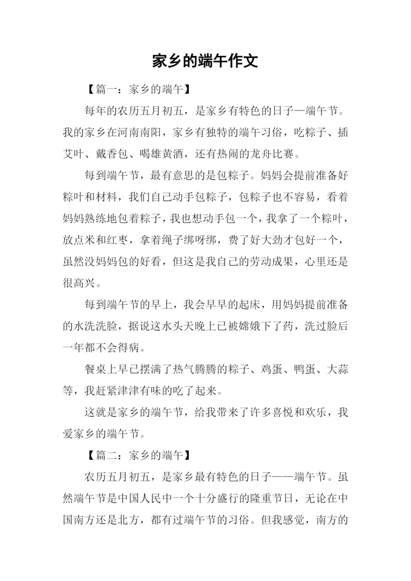 家乡的端午作文.docx