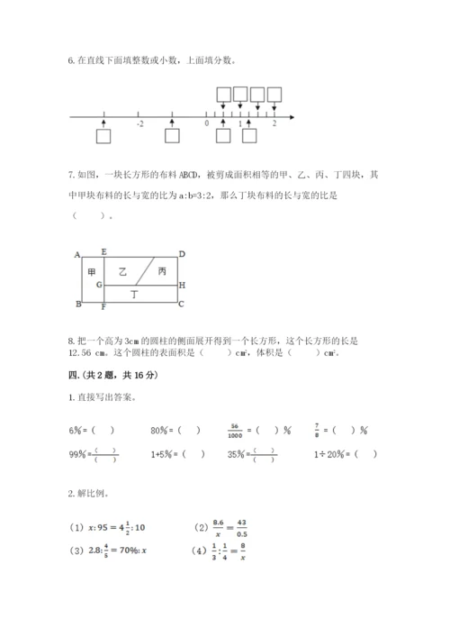 小学六年级数学摸底考试题附答案（轻巧夺冠）.docx