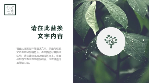 你好七月热带风情海岛三亚湾通用PPT模板