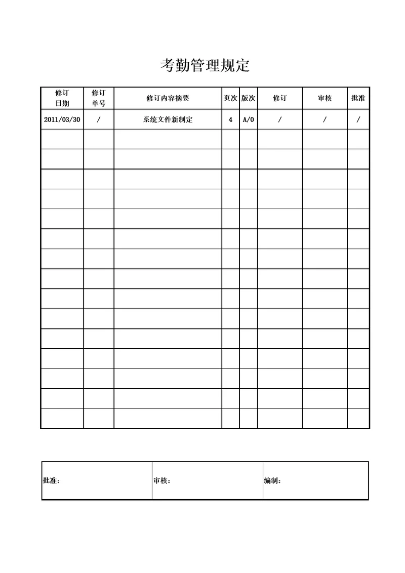 考勤管理规定15页