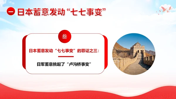 纪念七七事变卢沟桥事变86周年勿忘国耻班会PPT期末家长会