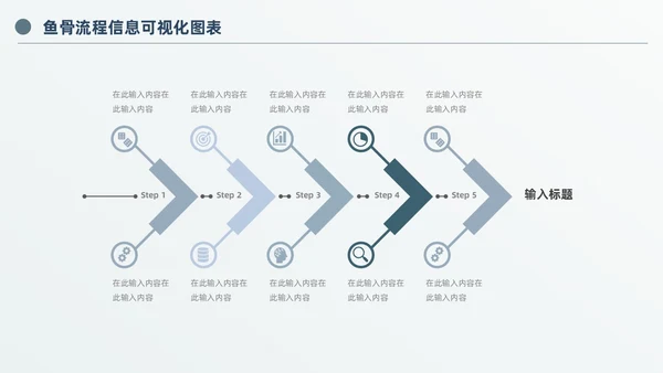 商务高级灰鱼骨图信息可视化图表PPT