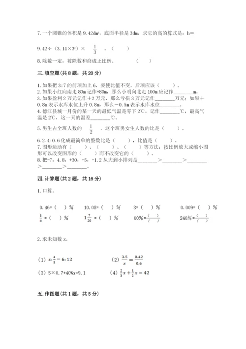 人教版六年级下册数学期末测试卷精品（历年真题）.docx