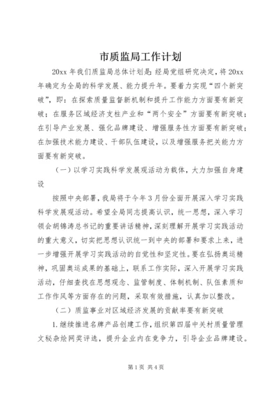 市质监局工作计划.docx