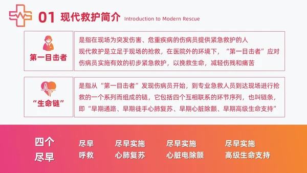 红色简约急诊急救知识培训医护培训PPT课件模板