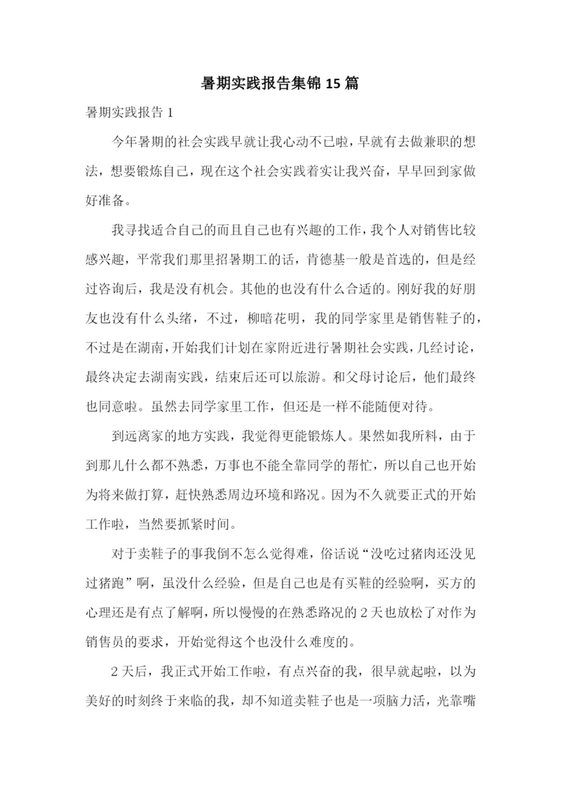 暑期实践报告集锦15篇.docx