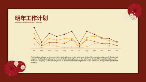 红色中国风年度工作总结通用PPT模板