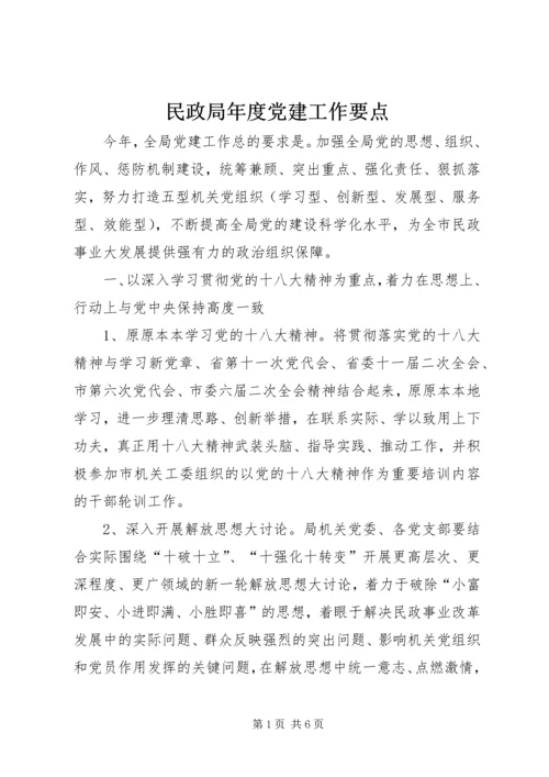 民政局年度党建工作要点.docx