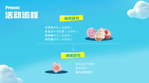 蓝色创意3d儿童节活动策划PPT模板