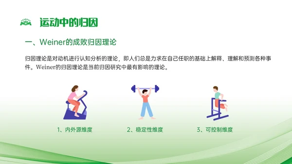绿色简约运动心理学说课课件PPT模板
