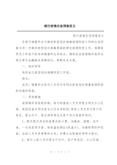 银行疫情应急预案范文.docx