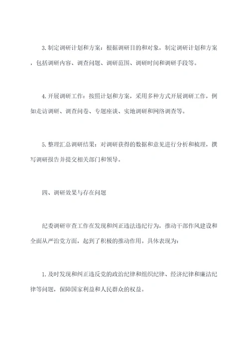 纪委调研审查工作报告