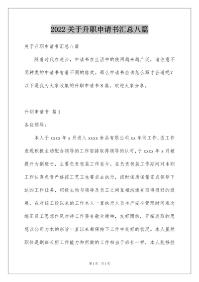 2022关于升职申请书汇总八篇.docx