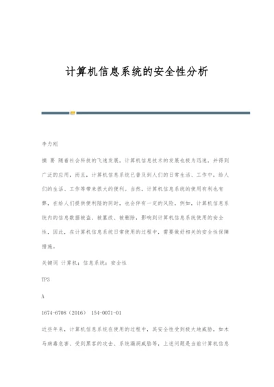 计算机信息系统的安全性分析.docx