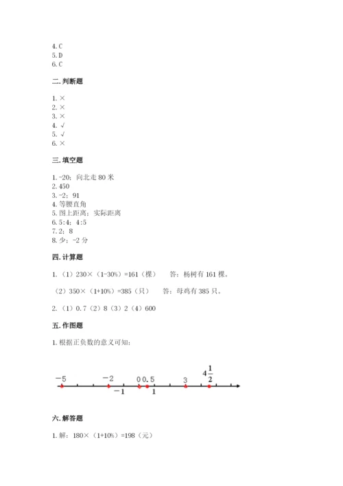 林甸县六年级下册数学期末测试卷精品带答案.docx