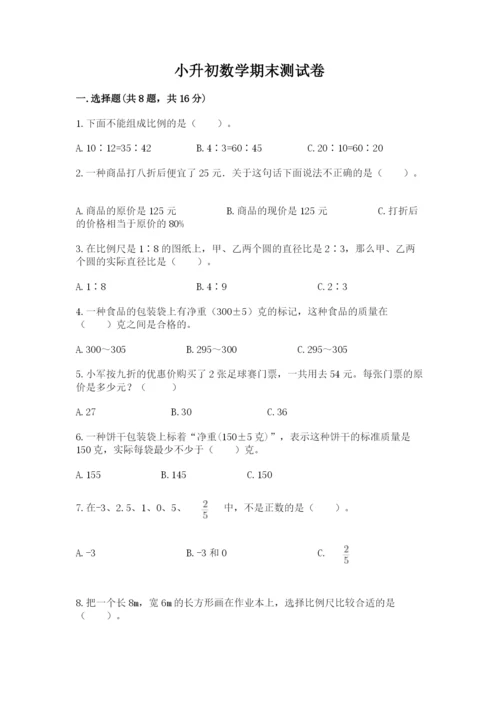 小升初数学期末测试卷及完整答案（全国通用）.docx