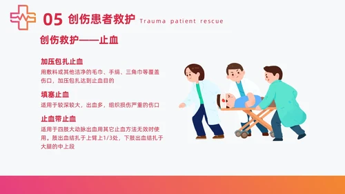 红色简约急诊急救知识培训医护培训PPT课件模板