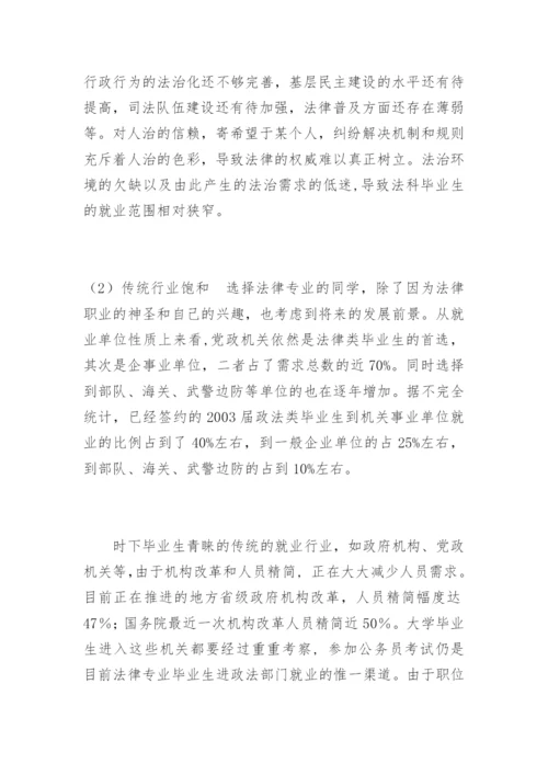 高校法学专业毕业生就业冷的思考谢飞法律论文网.docx