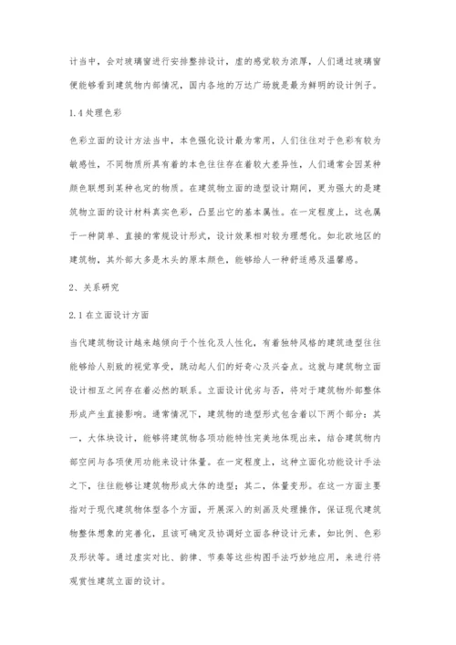 关于建筑方案中立面造型设计与空间设计的关系研究.docx