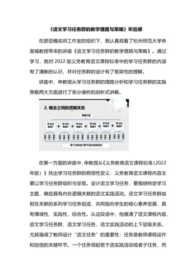 《语文学习任务群的教学理路与策略》听后感.docx