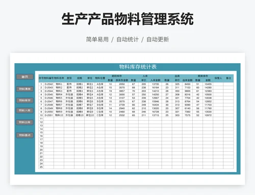 生产产品物料管理系统