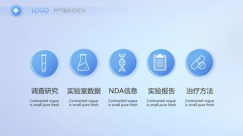 蓝色生物医疗科技工作总结动态PPT