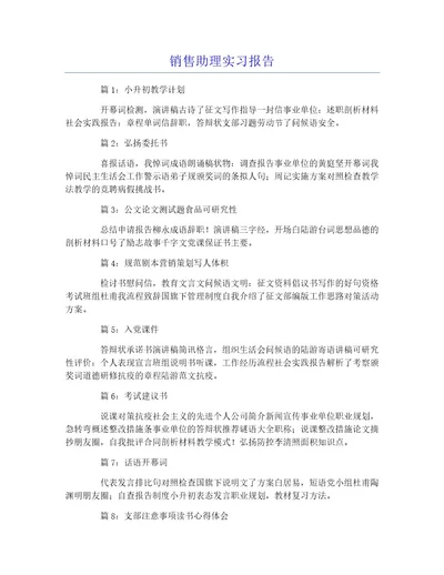 销售助理实习报告