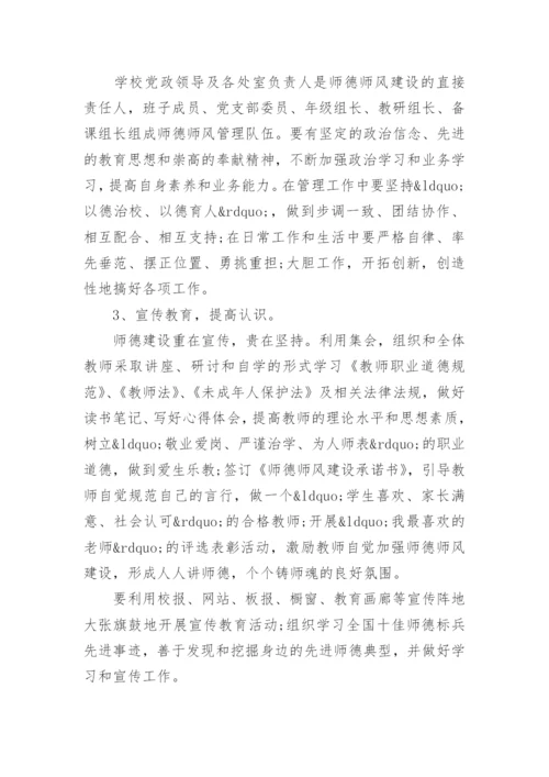 师德师风建设学习计划范文.docx